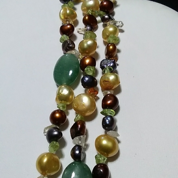 Multi Gemstone Pearl Necklace - Picture 5 of 5